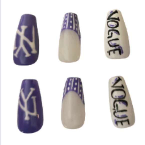 False Nails,Hande Made, Fake Nails. NY design, Purple - Picture 2 of 5